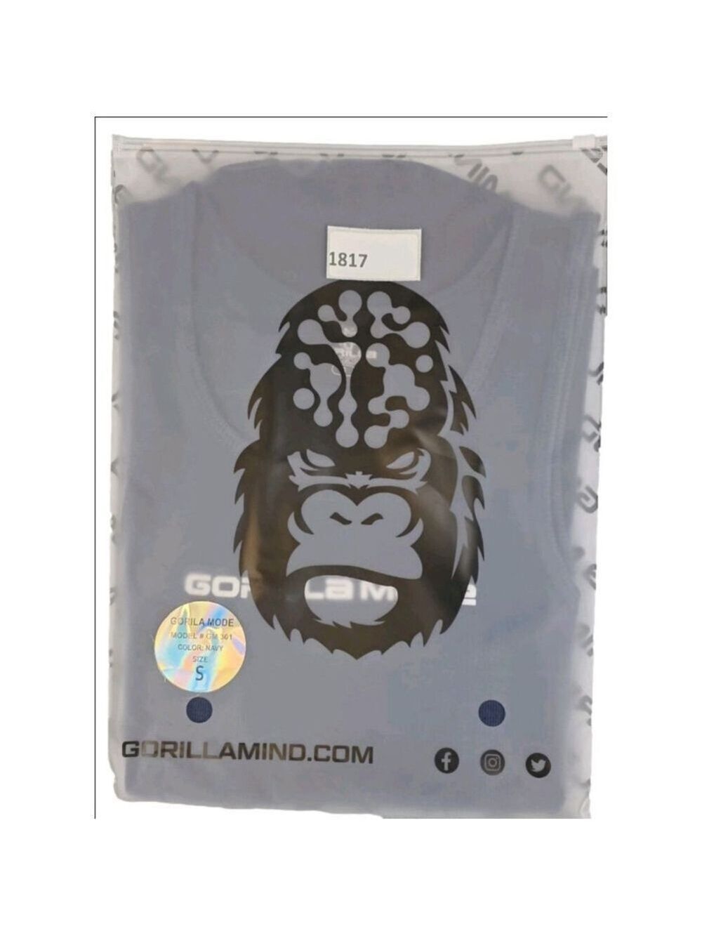 Gorilla Mind Gorilla Mode Tank Top UNISEX - Navy - Size S NEW - Picture 3 of 5